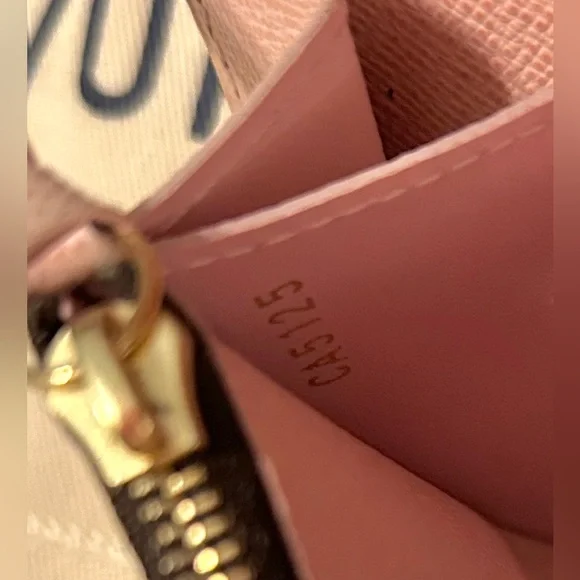 SOLD! ❌ Louis Vuitton Brown Damier Caissa Wallet With Pink Interior & Dust Bag - Picture 15 of 16